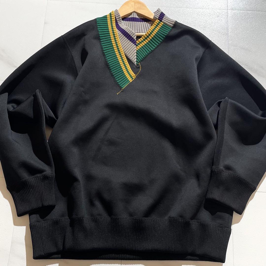 【美品】kolor クレイジーパターン ダンボールスウェット Lサイズ 黒