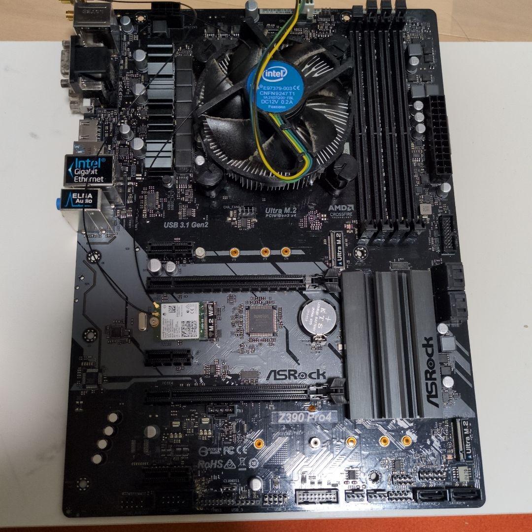 ASRock Z390-Pro4 マザーボードとCPU メモリセット