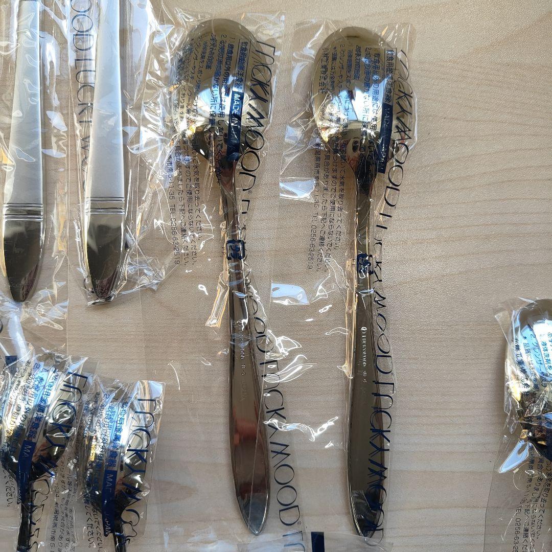 未使用　LUCKYWOOD　ラッキーウッド　カトラリーセット　25本　18-8