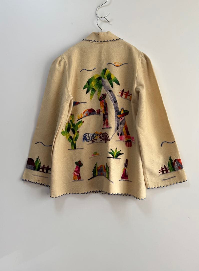 50s 60s 刺繍 メキシカンジャケット クリーム hooked toro