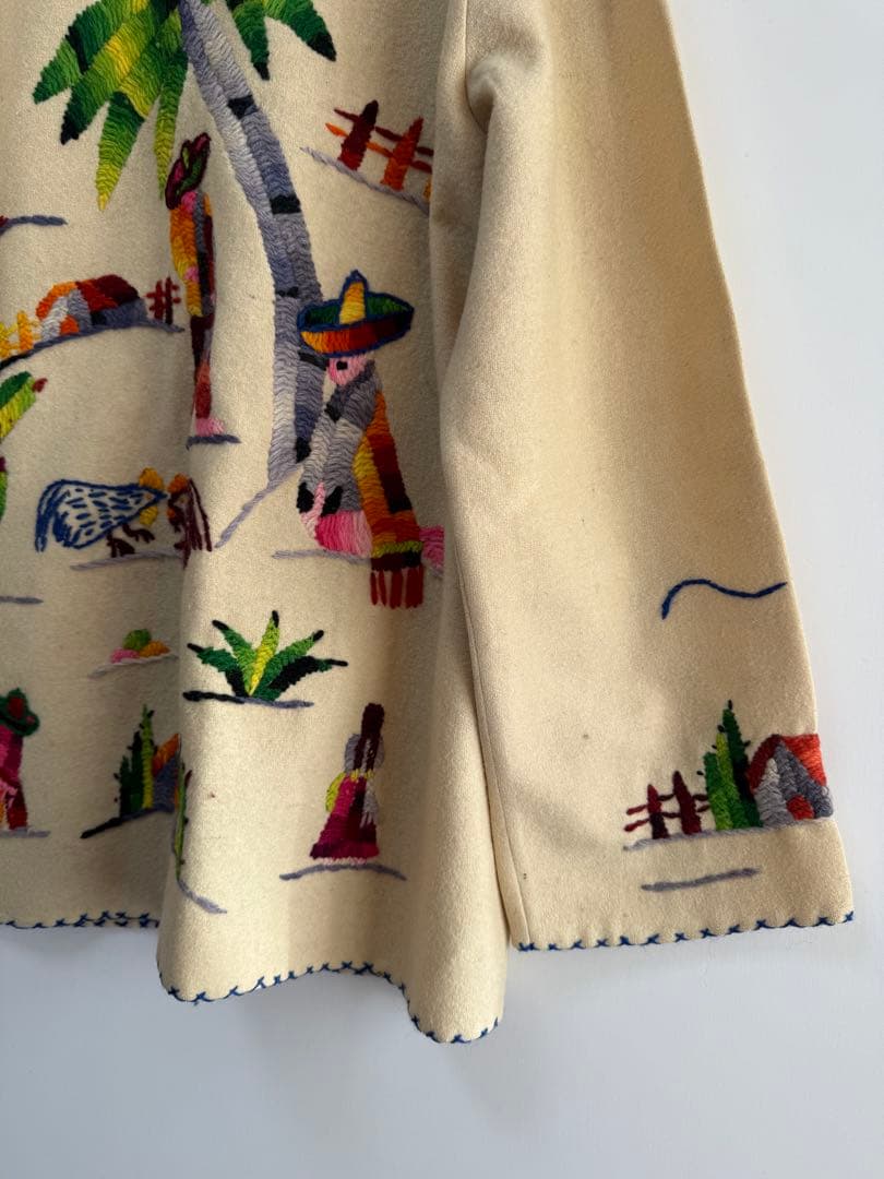50s 60s 刺繍 メキシカンジャケット クリーム hooked toro