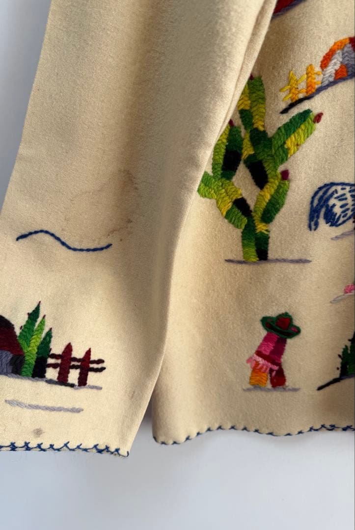 50s 60s 刺繍 メキシカンジャケット クリーム hooked toro