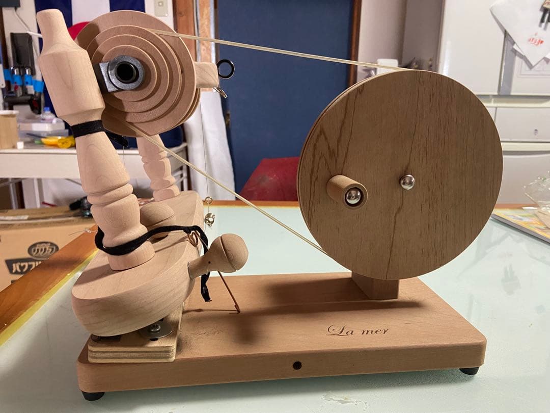 La mer ラメール　木製スピンドル 糸紡ぎ　糸撚り機　糸より