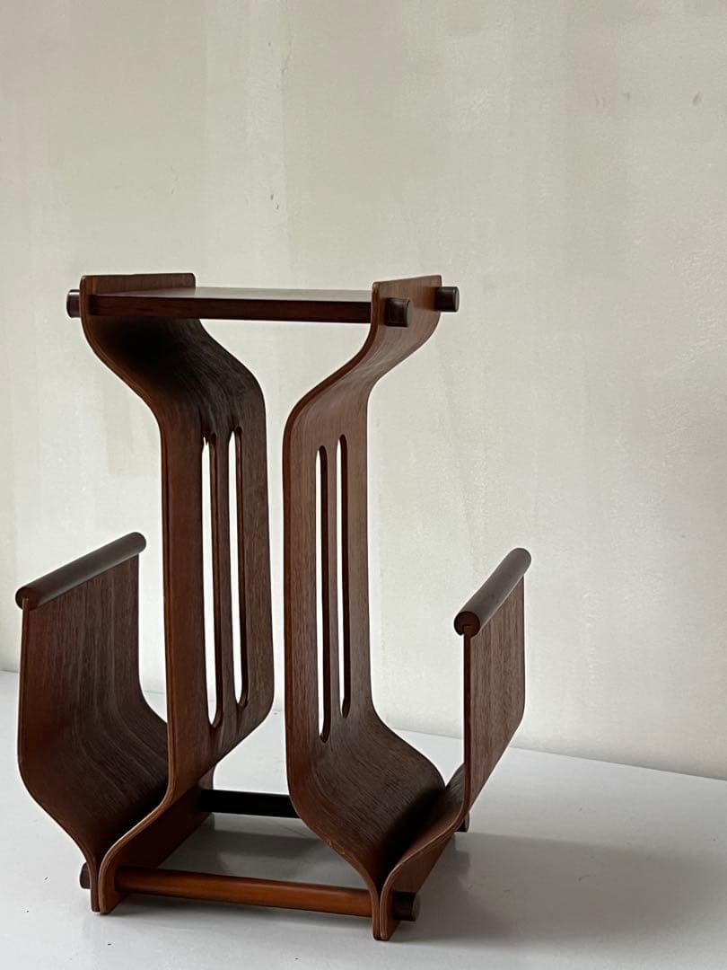 80's プライウッド サイドテーブル／マガジンラック　ミッドセンチュリー