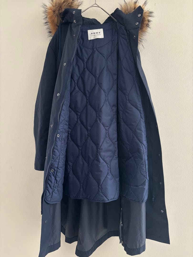 美品　アッパーハイツ モッズコート ファー　ライナー付き　3way ARMY