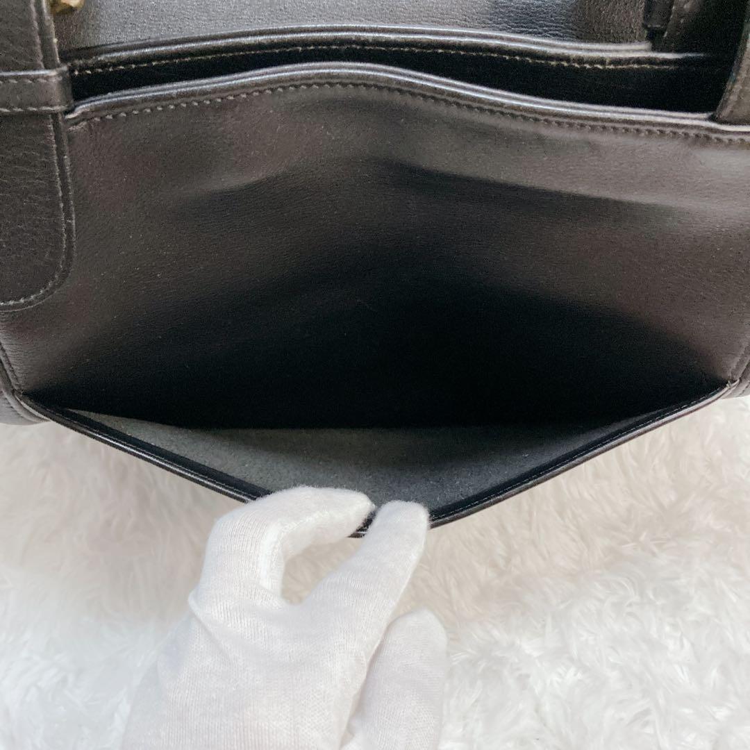 【美品】COACH oldcoach レザー トートバッグ A4可 ブラック 金