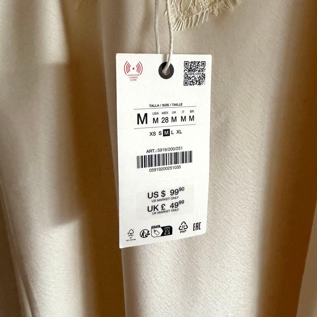 ZARA ザラ M ZW COLLECTION アシンメトリーレースワンピース