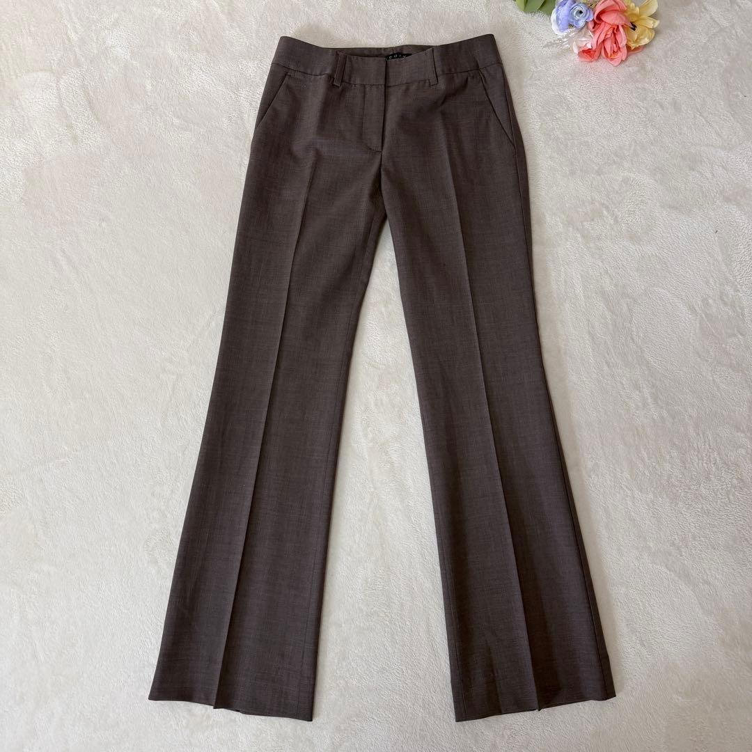 美品✨セオリー パンツスーツ　セットアップ　ブラウン　0 美脚パンツ　ウール混