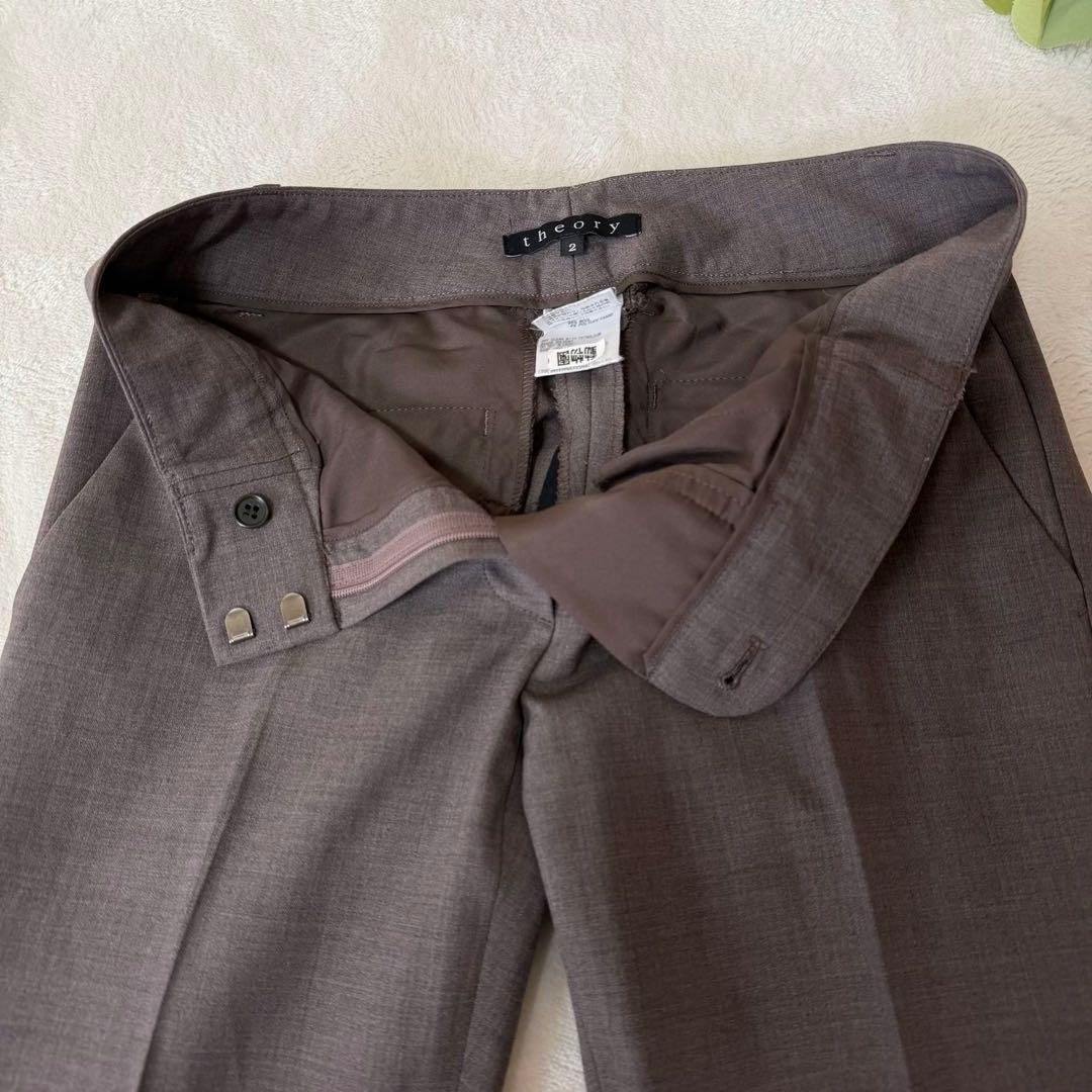 美品✨セオリー パンツスーツ　セットアップ　ブラウン　0 美脚パンツ　ウール混