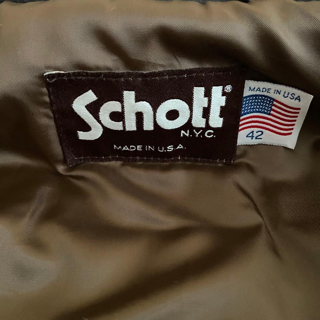 USA製　ショット Schott カーコート　42 ブラウン　レザー