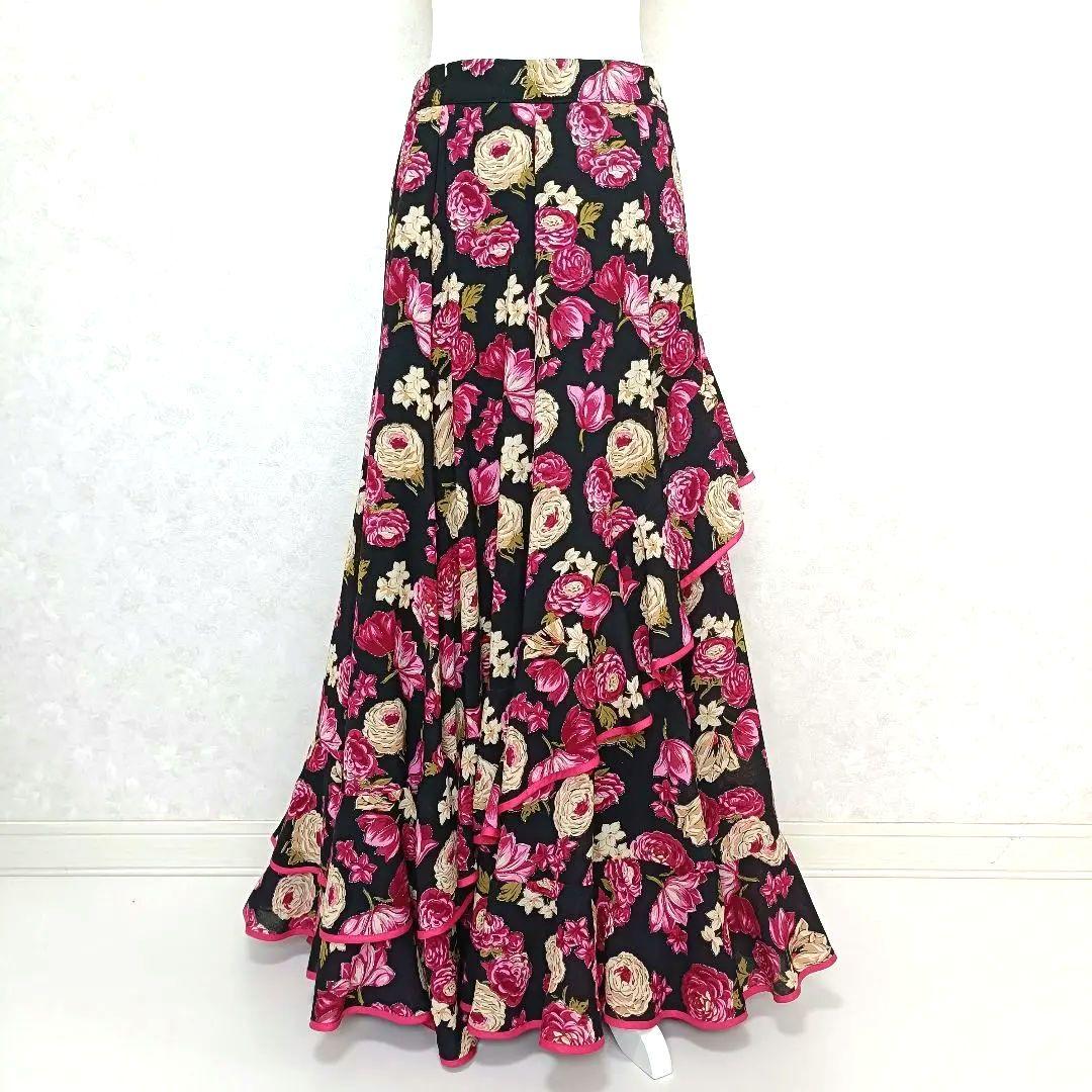 【極美品】フラメンコファルダ 大きめ ラメ入り花柄 プリマブティック