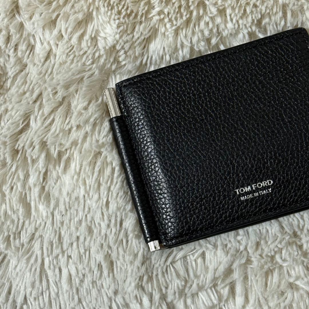 ⭐️未使用級⭐️　トムフォード　マネークリップ　二つ折り財布　ブラック　レザー