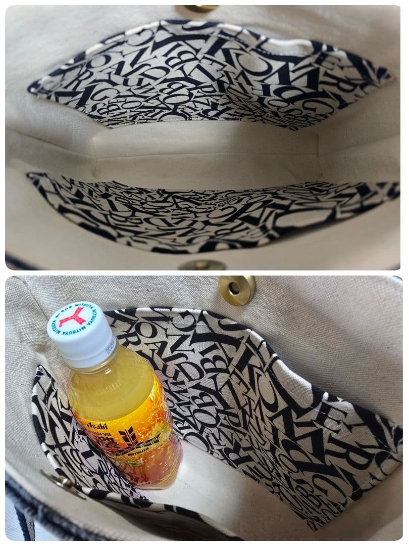 デニムリメイクトートバッグ 大きめ 上部ファスナー ＆サコッシュ 本革使用