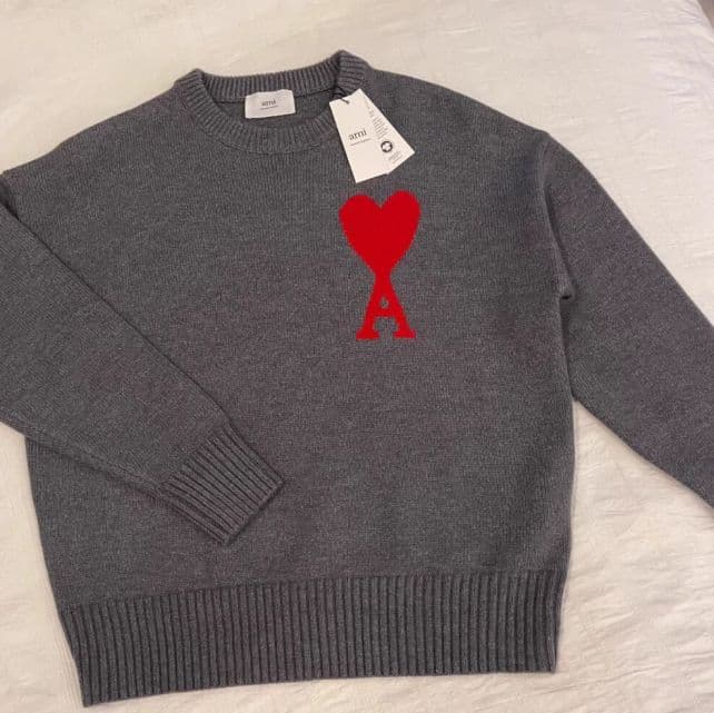 AMI PARIS ハート刺繍 セーター 男女兼用 L