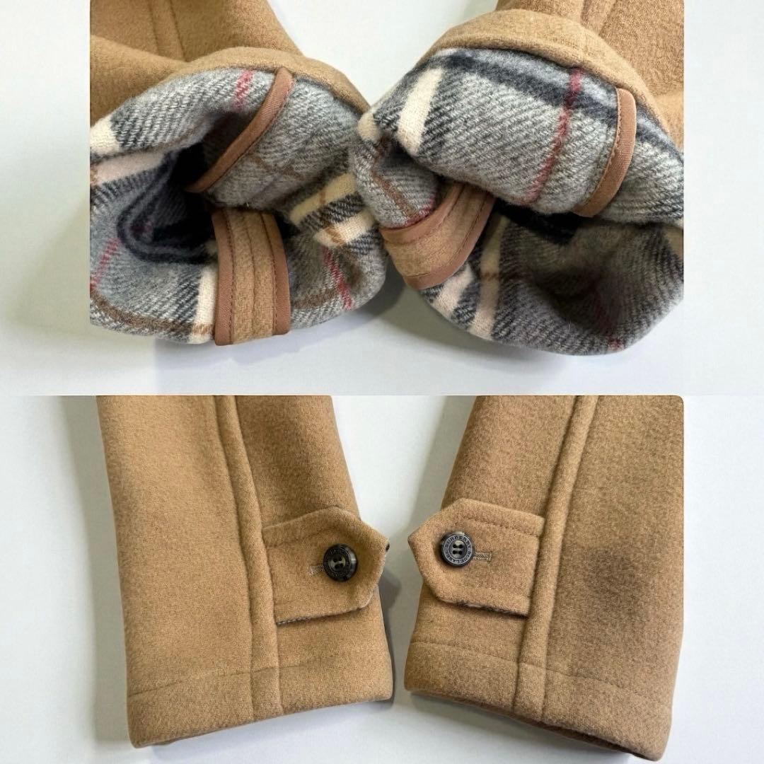 【バーバリーブルーレーベル】ダッフルコート　ロング　ファー　ノバチェック　茶