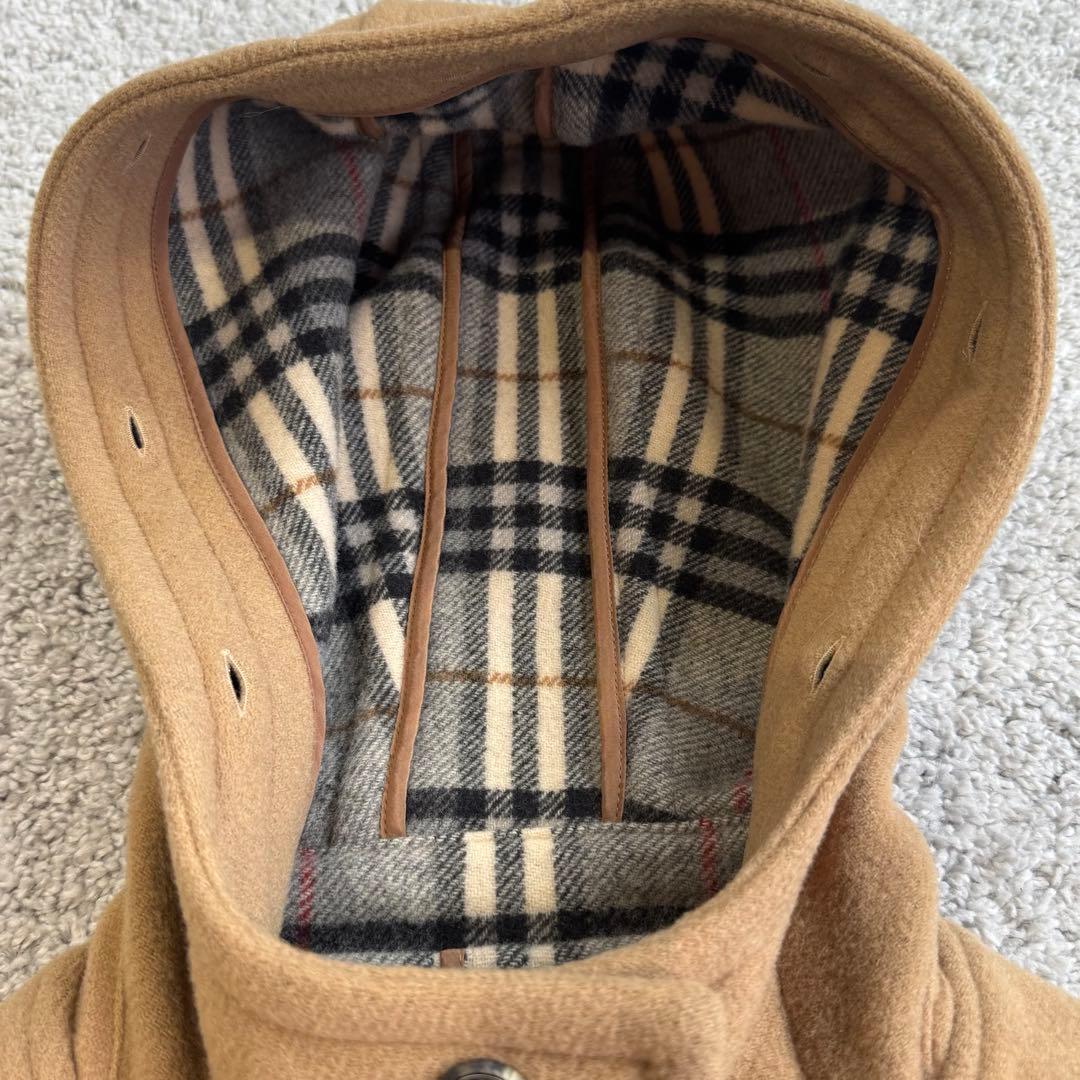 【バーバリーブルーレーベル】ダッフルコート　ロング　ファー　ノバチェック　茶