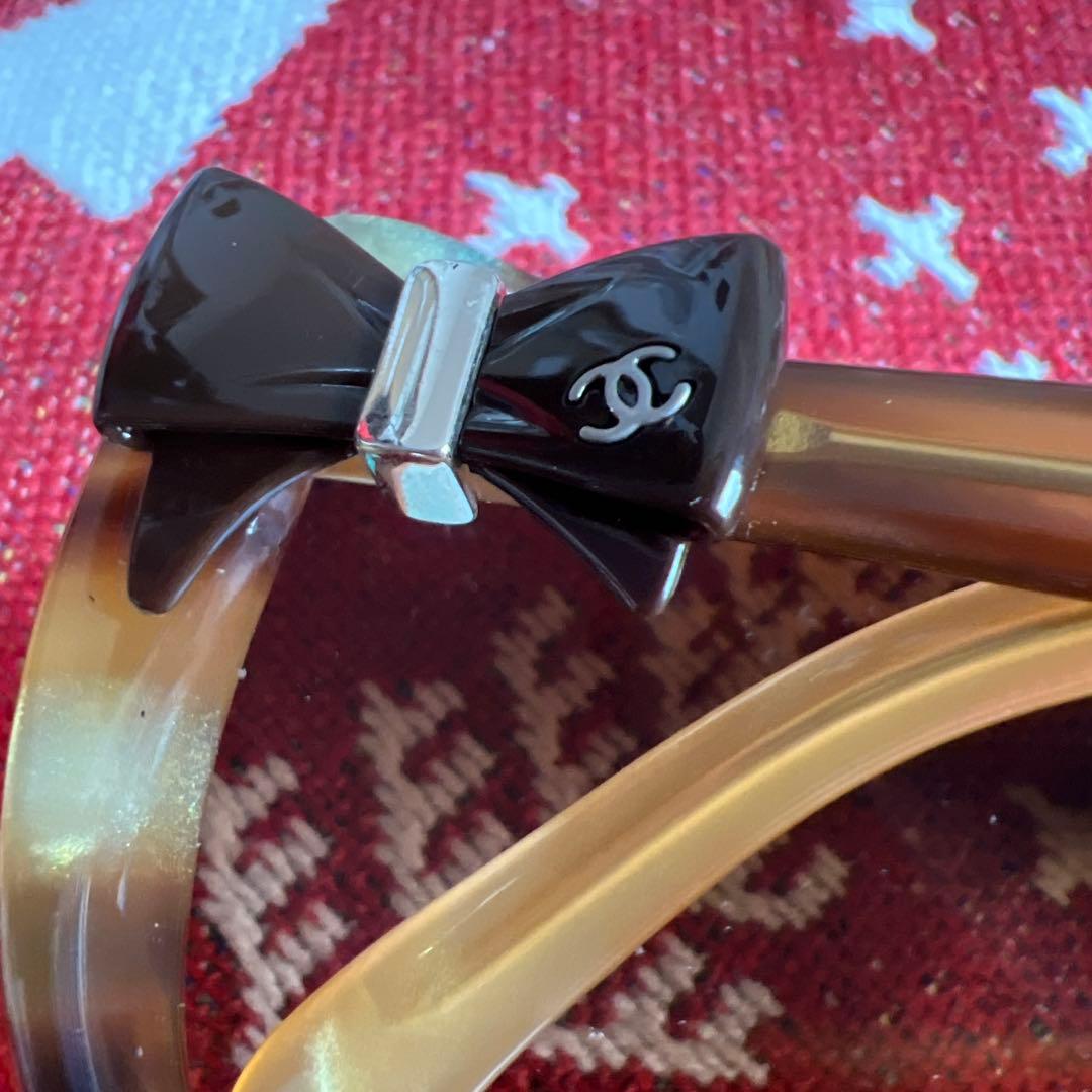 CHANEL サングラス べっ甲風 リボン ココマーク ブラウン 茶　シャネル