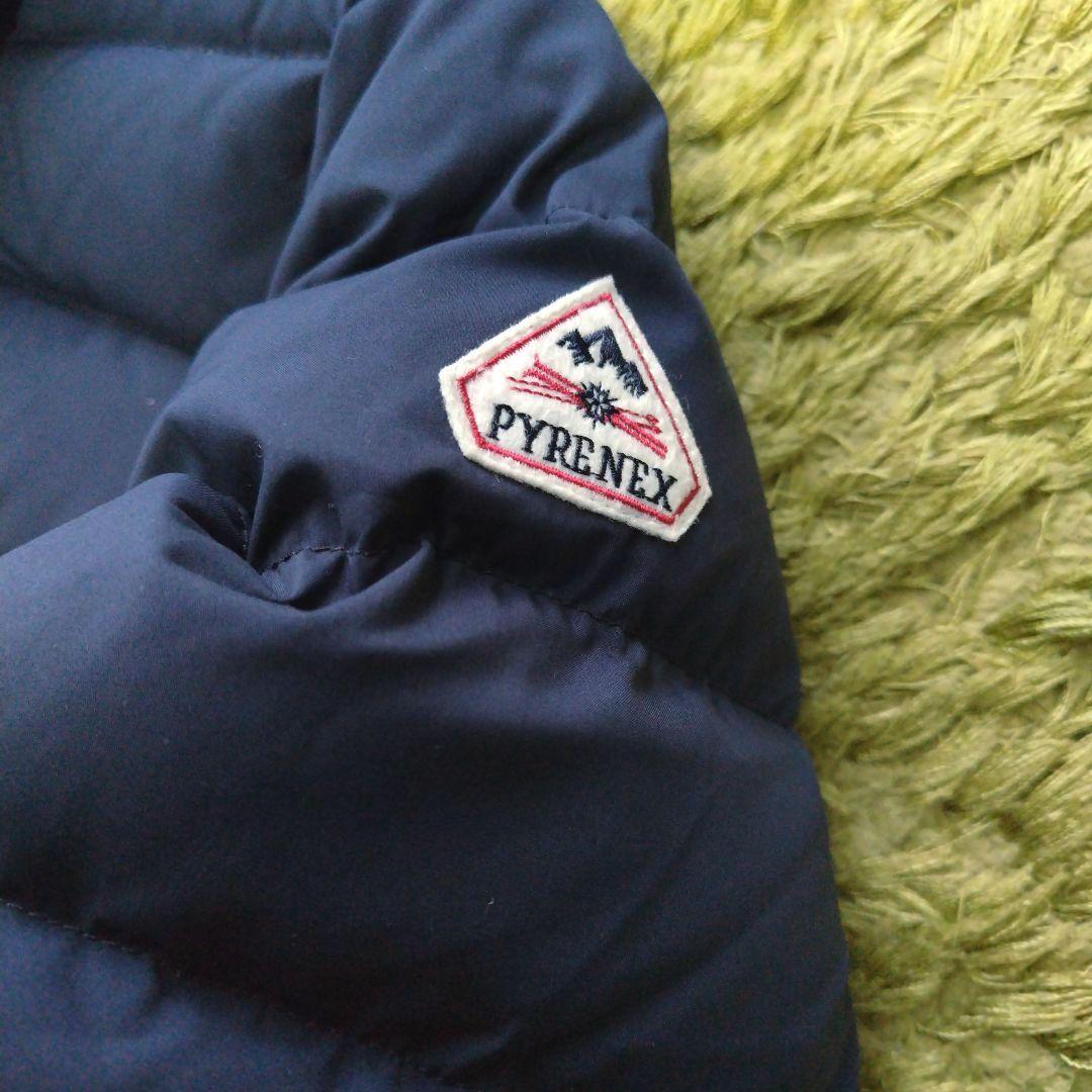 【美品】ピレネックス ダウンジャケット スプートニックソフト 紺 M ロゴ
