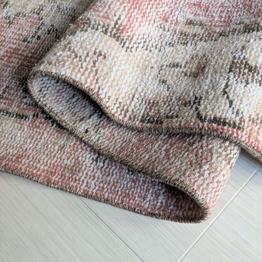 101×218 かすれた赤のトルコヴィンテージラグ