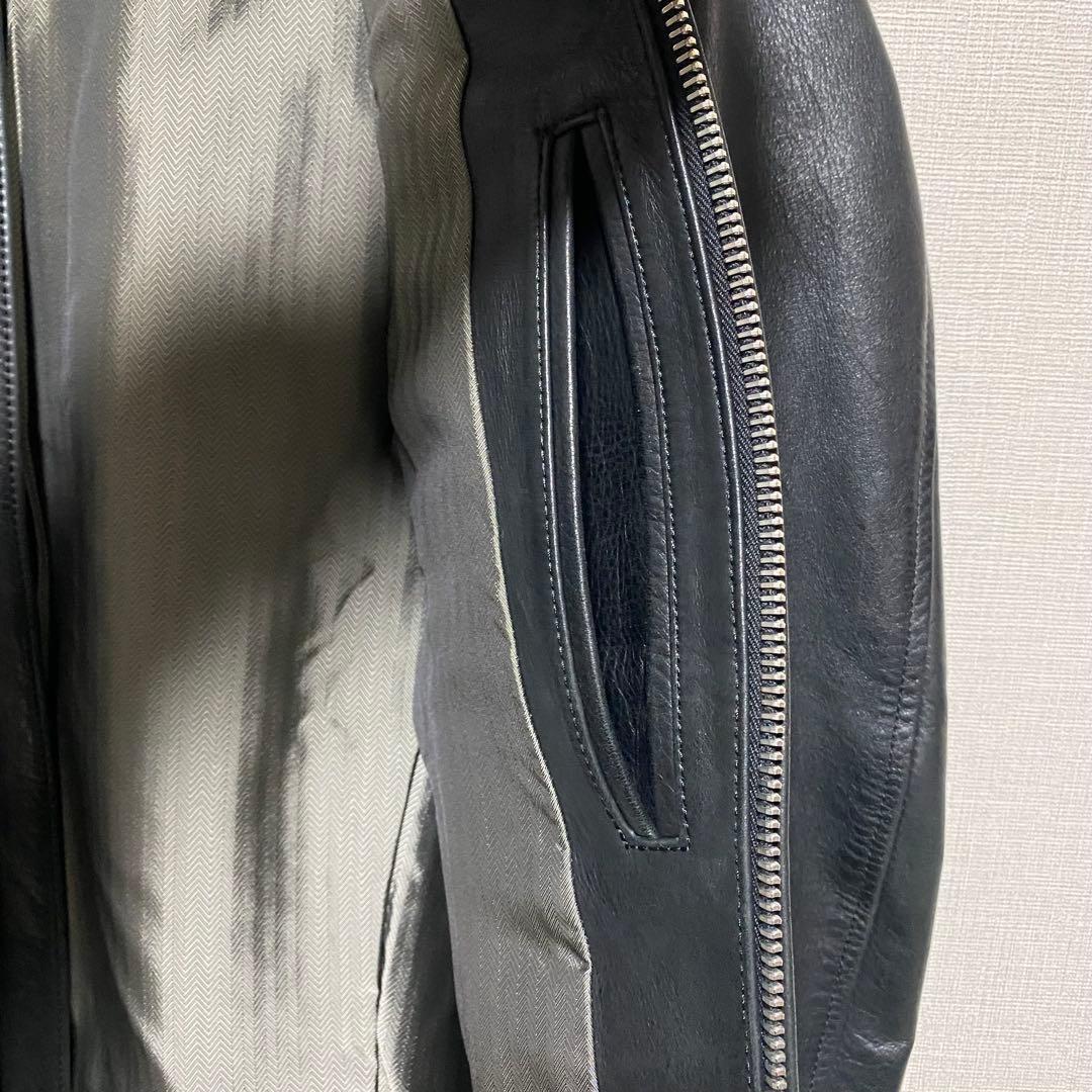 【定価30万円・EXILE着】　コールブラック 極上イーグルレザージャケット