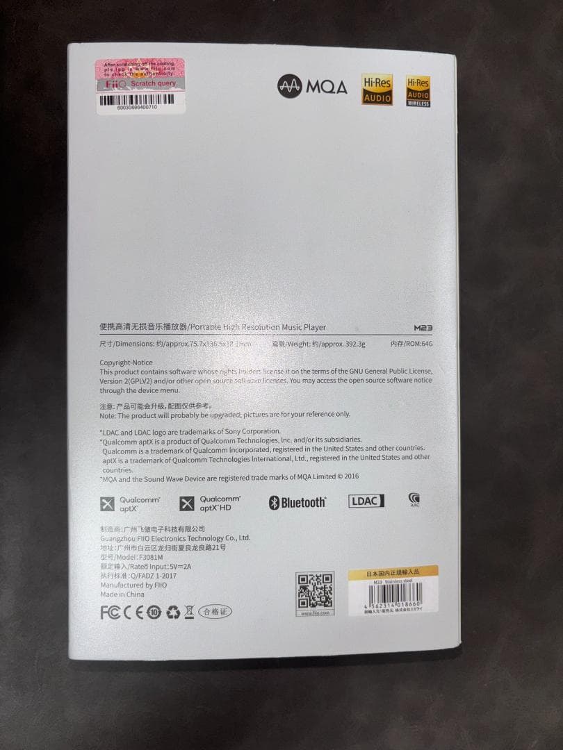 【1/4まで期間限定値下げ】FIIO M23 Stainless Steel