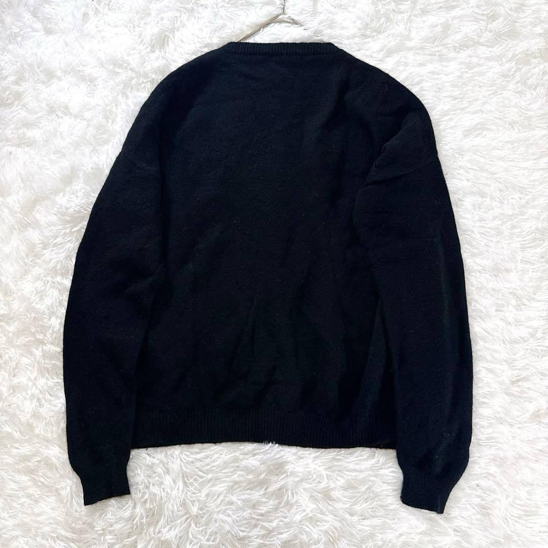マックスマーラ ニット セーター カシミヤ M 黒 ハート ビッグロゴ 白タグ