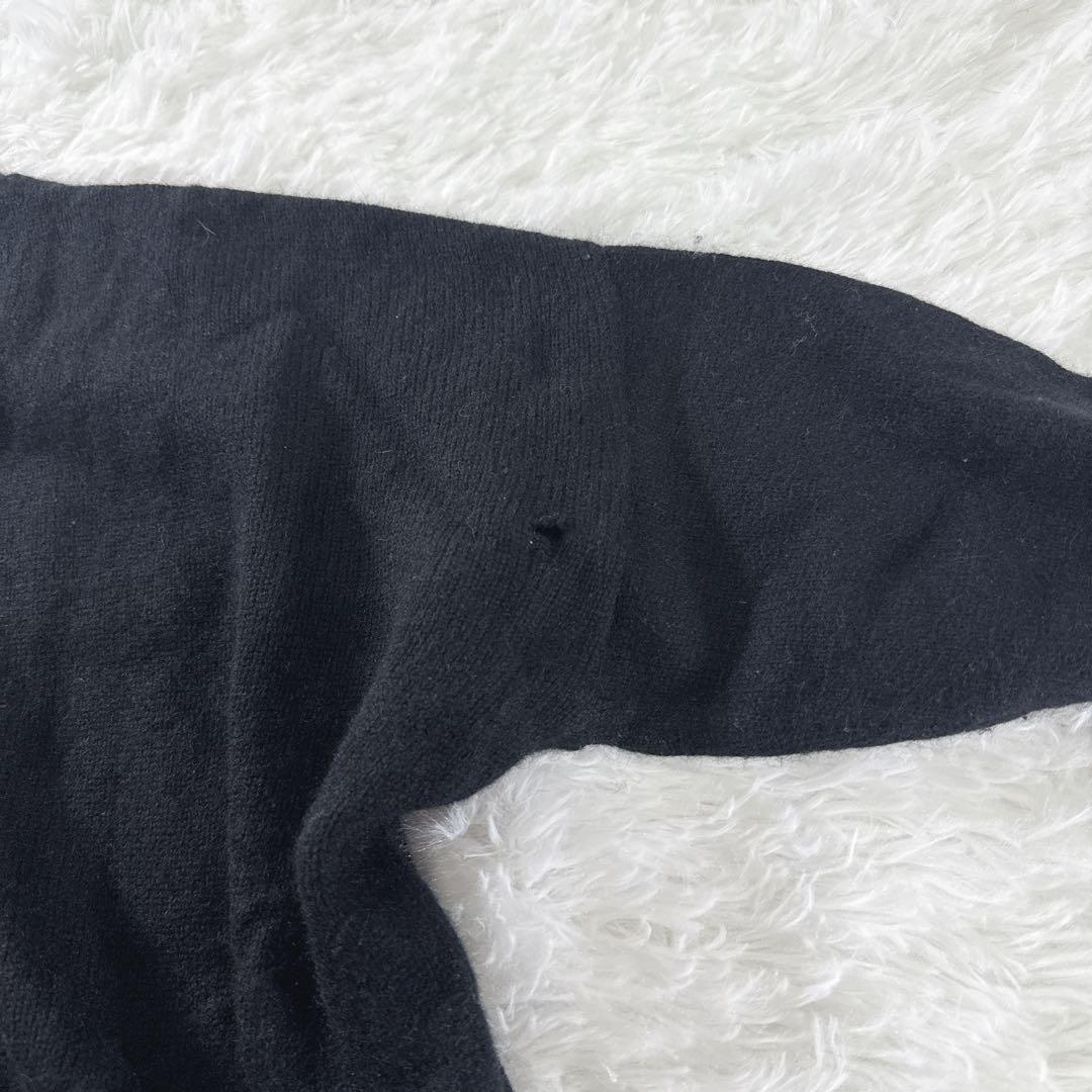 マックスマーラ ニット セーター カシミヤ M 黒 ハート ビッグロゴ 白タグ