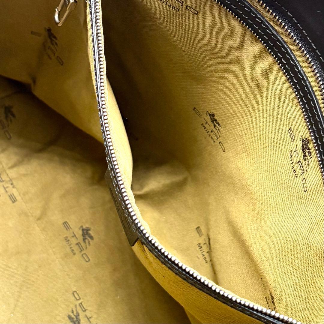 ETRO エトロ トートバッグ ペイズリー PVC レザー 肩掛け A4可 黒