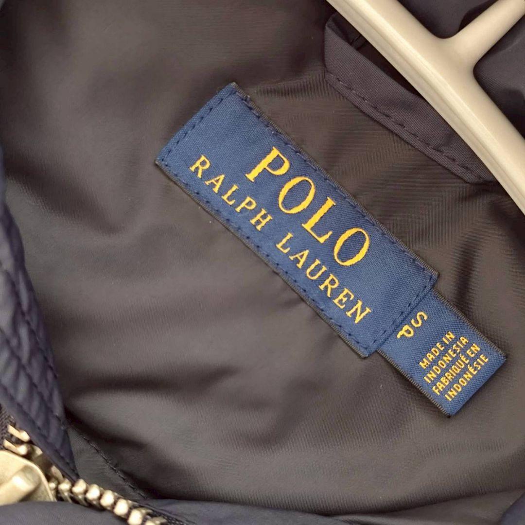 ポロラルフローレン フード レザー ポニー刺繍 ダウンベスト ネイビー