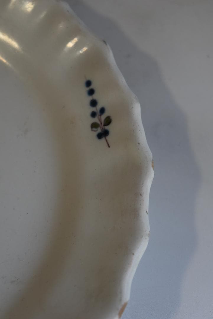 あんみつ姫さま専用　眺めの良いインディゴ花文皿　アンティーク　西洋民藝