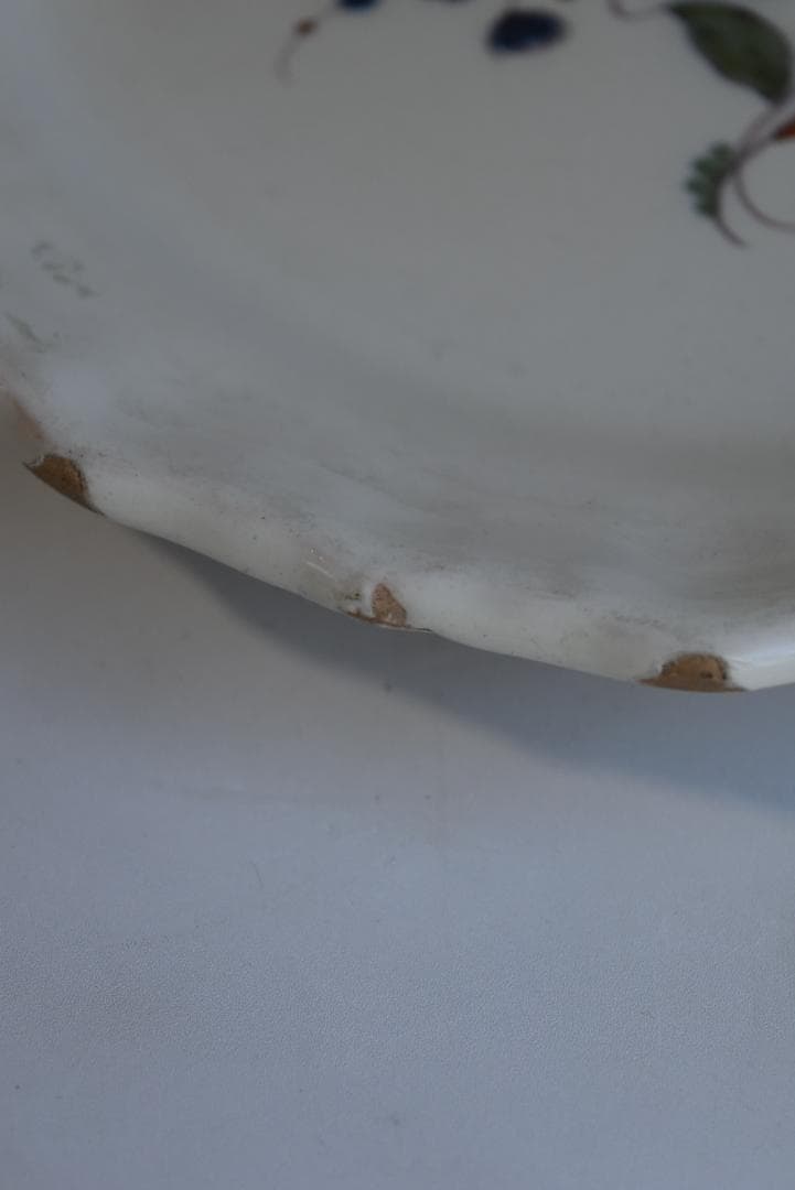 あんみつ姫さま専用　眺めの良いインディゴ花文皿　アンティーク　西洋民藝