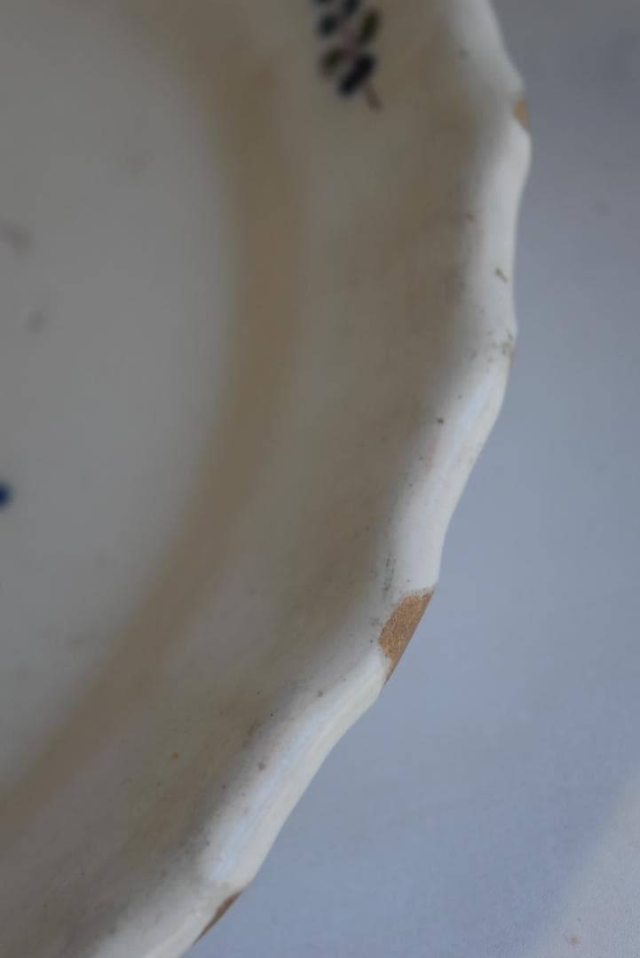 あんみつ姫さま専用　眺めの良いインディゴ花文皿　アンティーク　西洋民藝