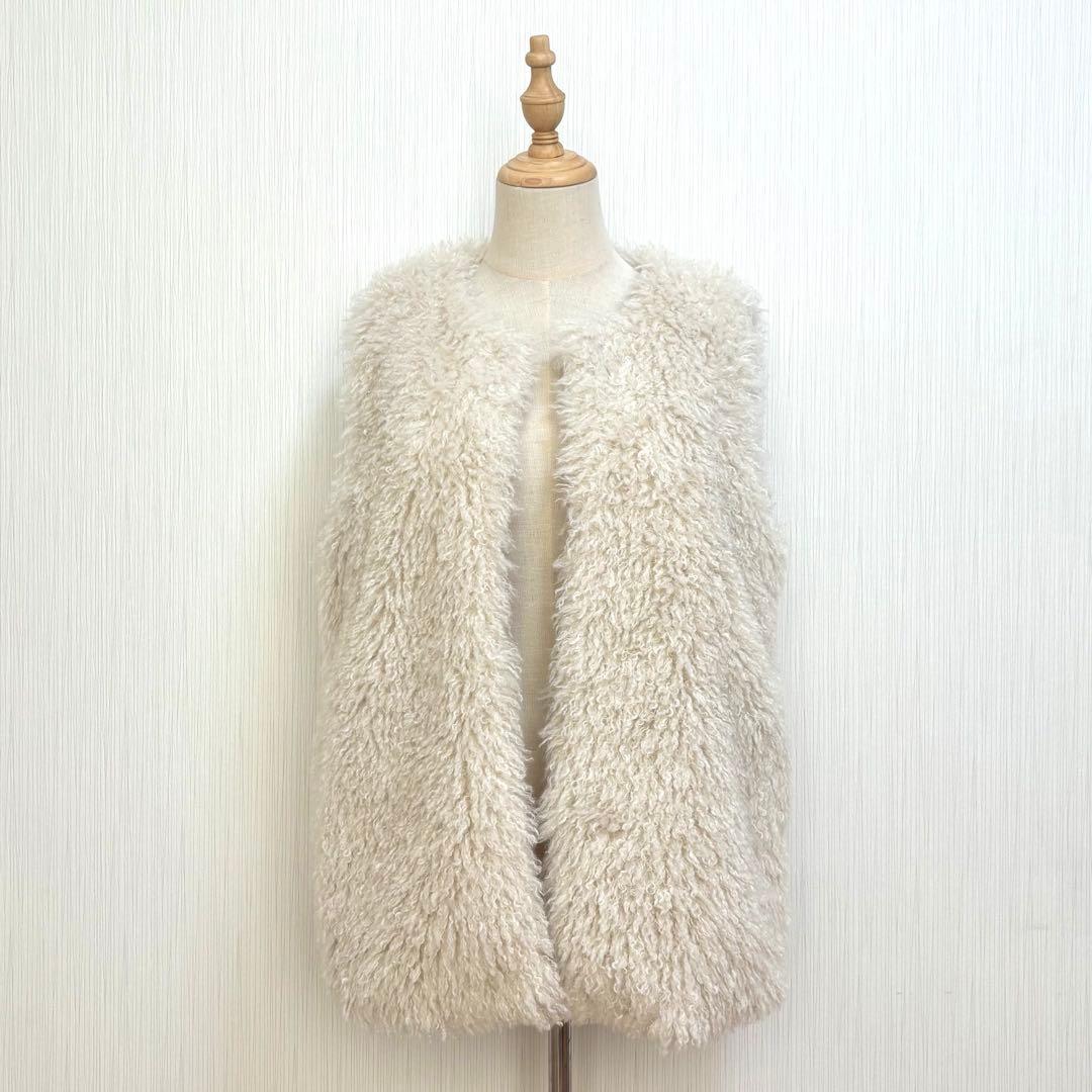 【美品】TOMORROWLAND Ballsey プードルファークルーネックジレ