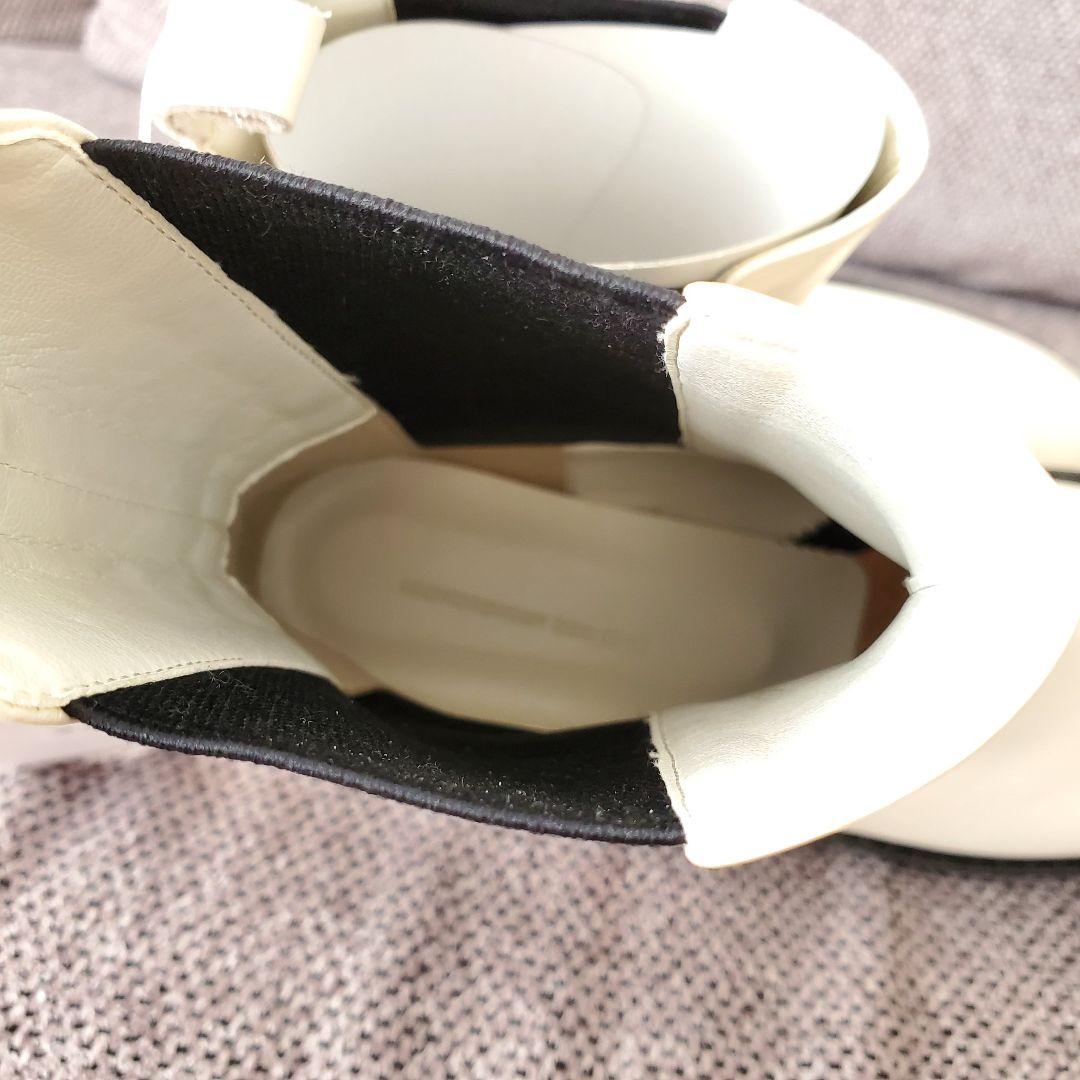 新品◇23区杏さん着用 レザーサイドゴア ブーツ23H アイボリー