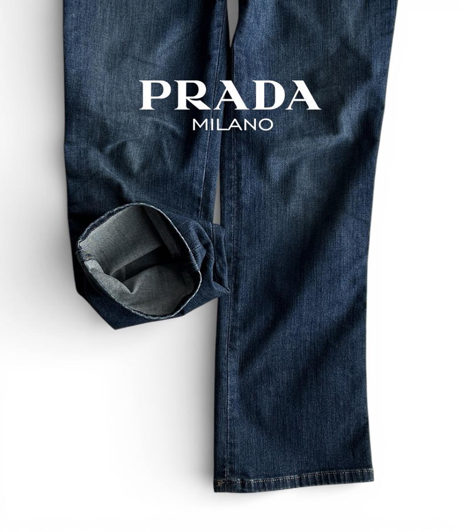 ray！PRADA軽量 ハイストレッチ ブランドタグ＆刻印デニムジーンズ
