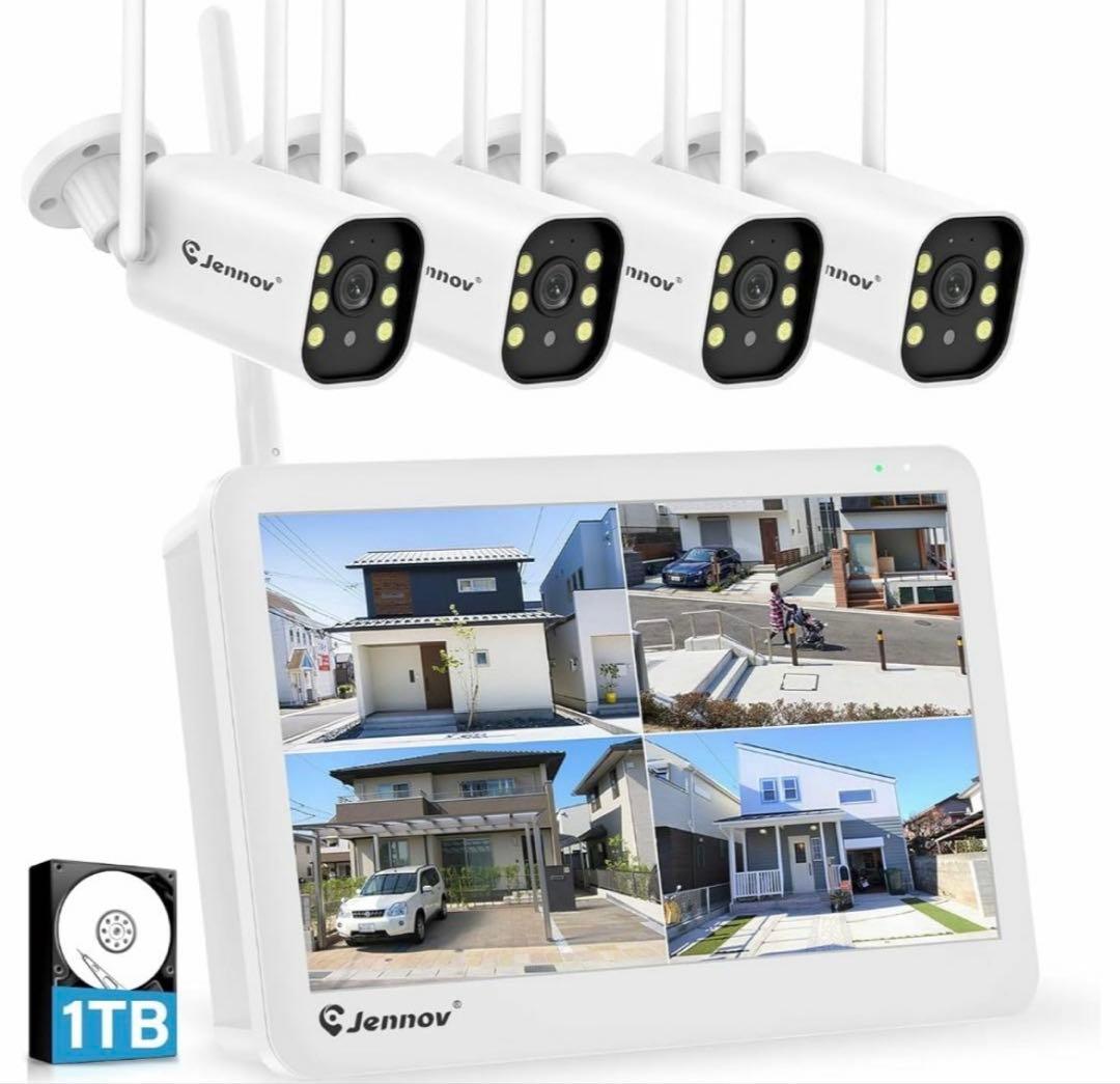 防犯カメラ 屋外 IP66防水防塵 500万画素 超高画素 モニター付き