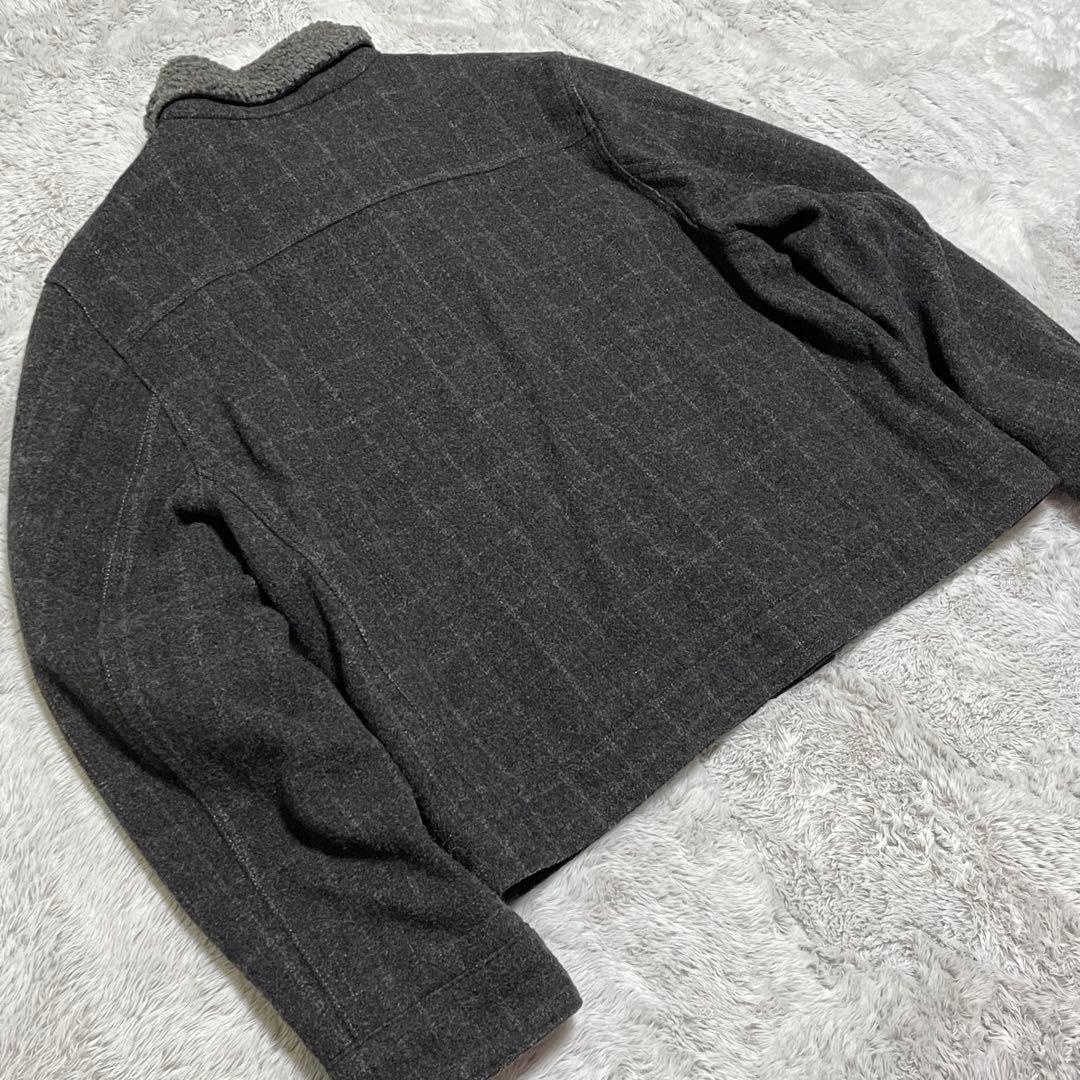 OLD GAP ウールジャケット　00s Y2K 短丈　襟ボア　チェック　XL