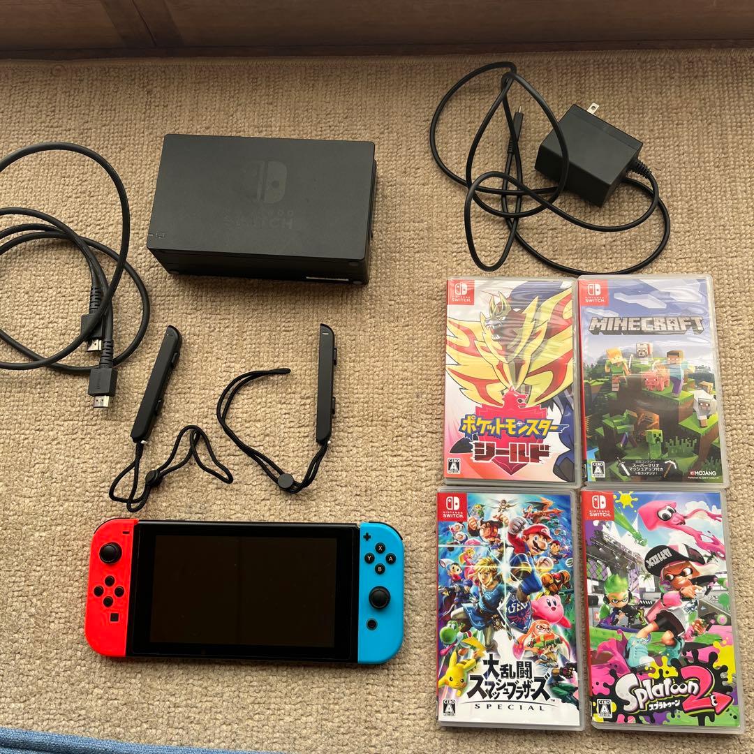 Nintendo Switch 本体 赤・青 + ゲーム4本セット