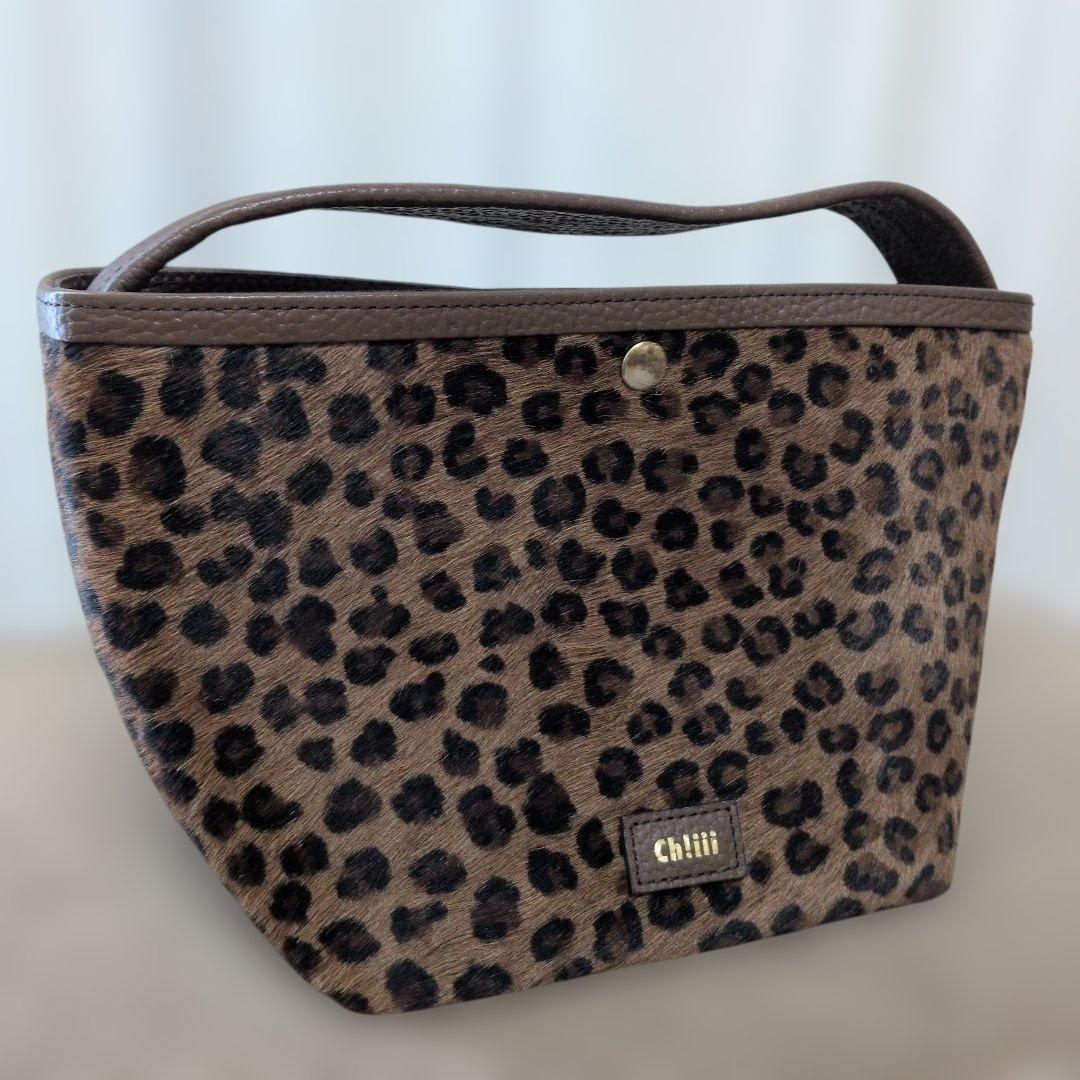 ch!iiibag 　ヘアハイドバスケット　レオパード柄