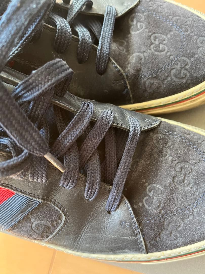 Gucci ネイビー レッド ハイカットスニーカー