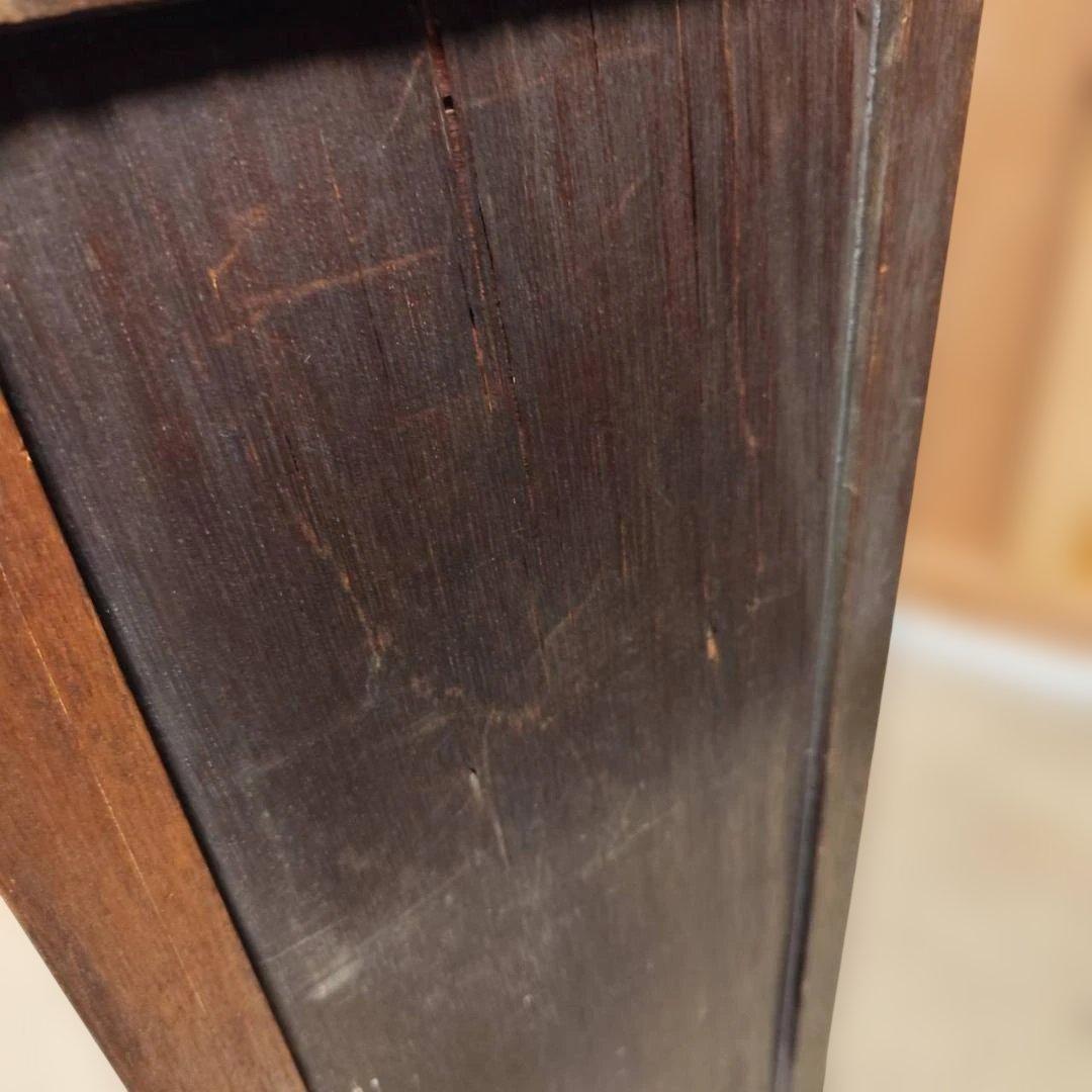 訳あり 昭和レトロ キャビネット モールガラス 収納棚 本棚 修復あり