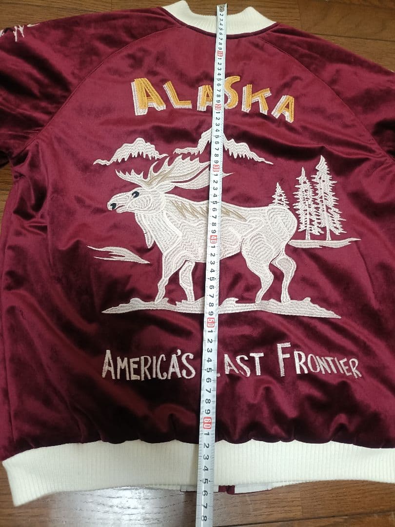 ヒューストン　別珍スカジャン　アラスカ　Lサイズ　ベロア　HOUSTON