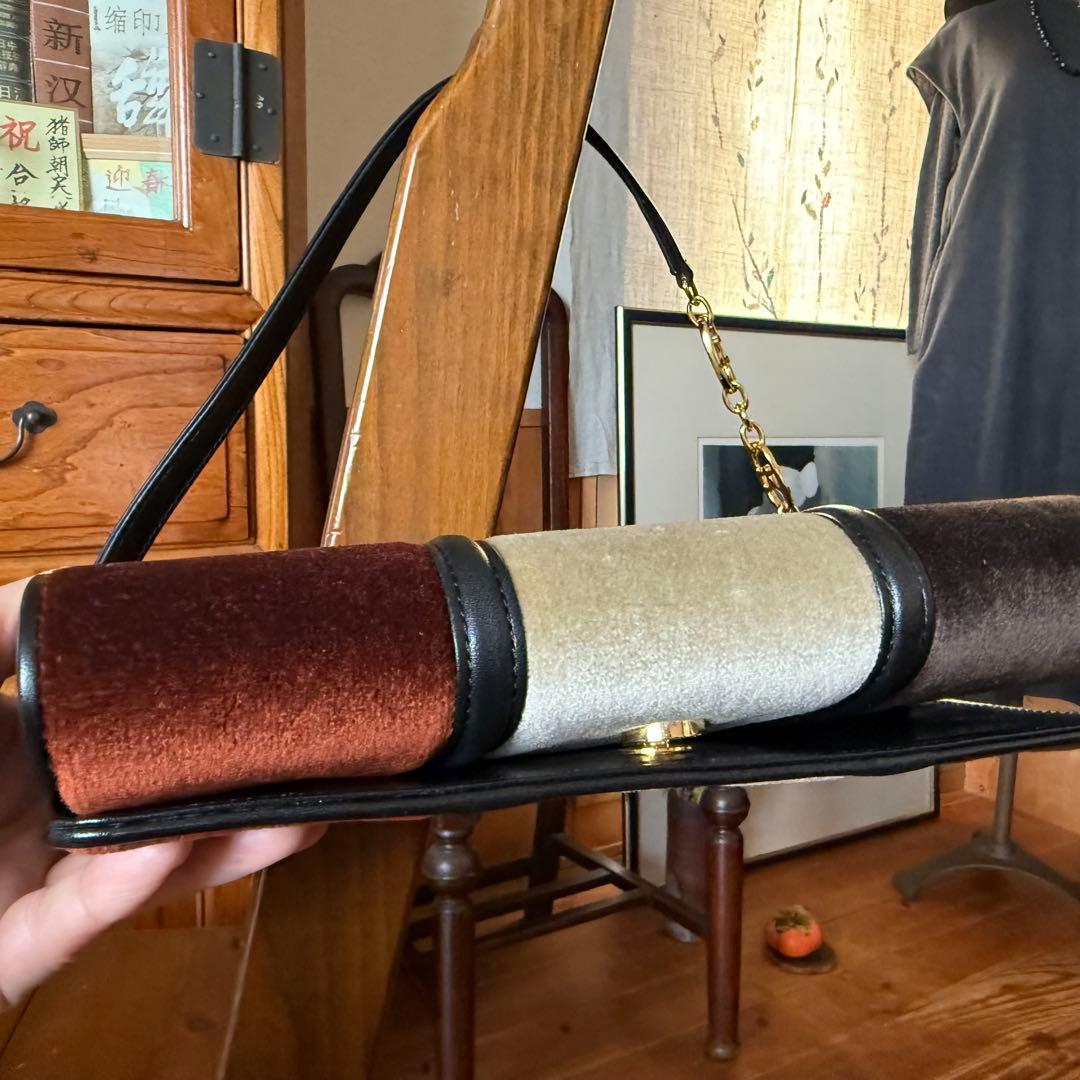 ヴィンテージロベリタディカメリーノハンドバッグ　パーティバッグ　牛革別珍　綺麗目