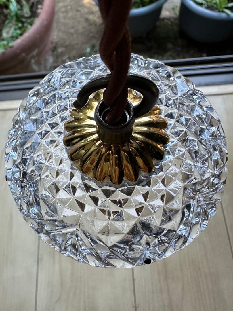 フランス アンティーク スノーフレークとアイシクルドロップの冬ミニシャンデリア＊