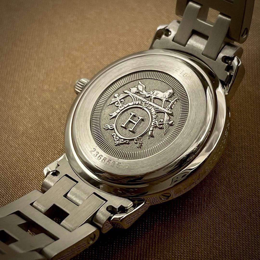 T136 エルメス クリッパー CL4.210 白文字盤 クォーツ