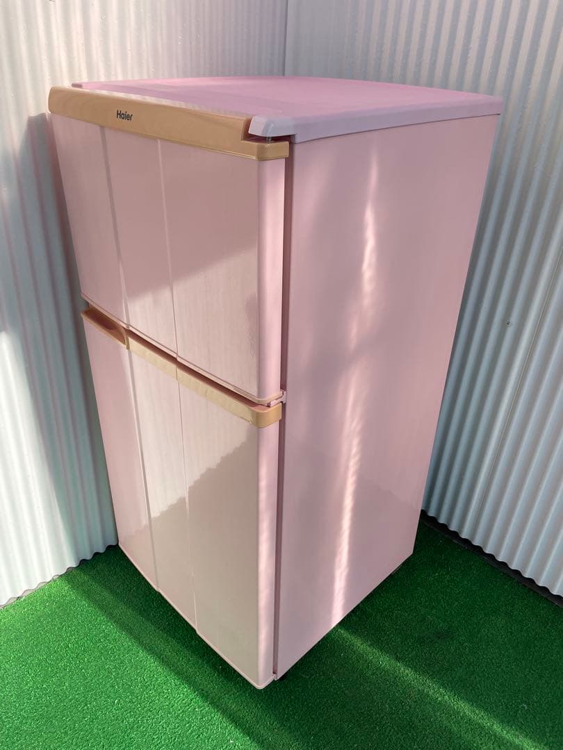 916 ハイアール おしゃれピンク 2ドア冷蔵庫 98L インテリア レトロ