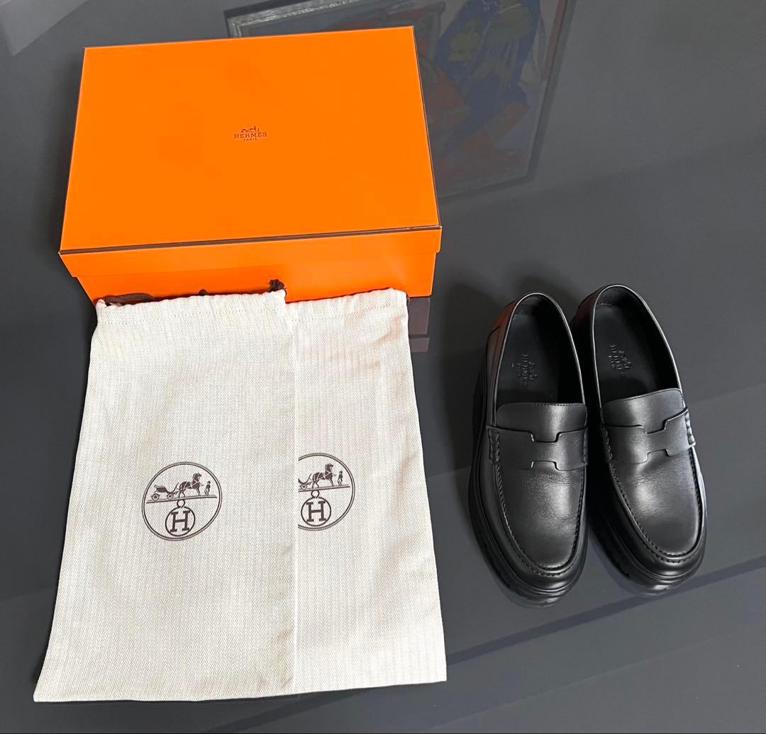 美品⭐︎エルメス モカシン ローファー 《 アイビー 》 黒 35 靴HERMES