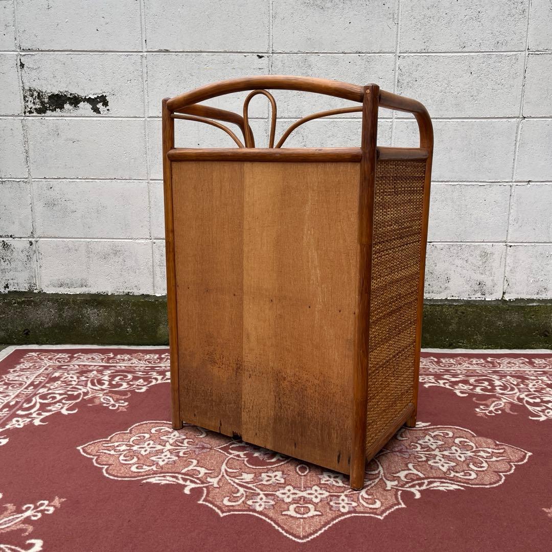 古家具◾️ナチュラル天然素材 4杯 籐ラタンチェスト/ 整理棚