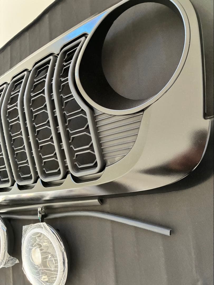 JKラングラー用　 JLルック　イカリングライトセット　ブラック塗装済み