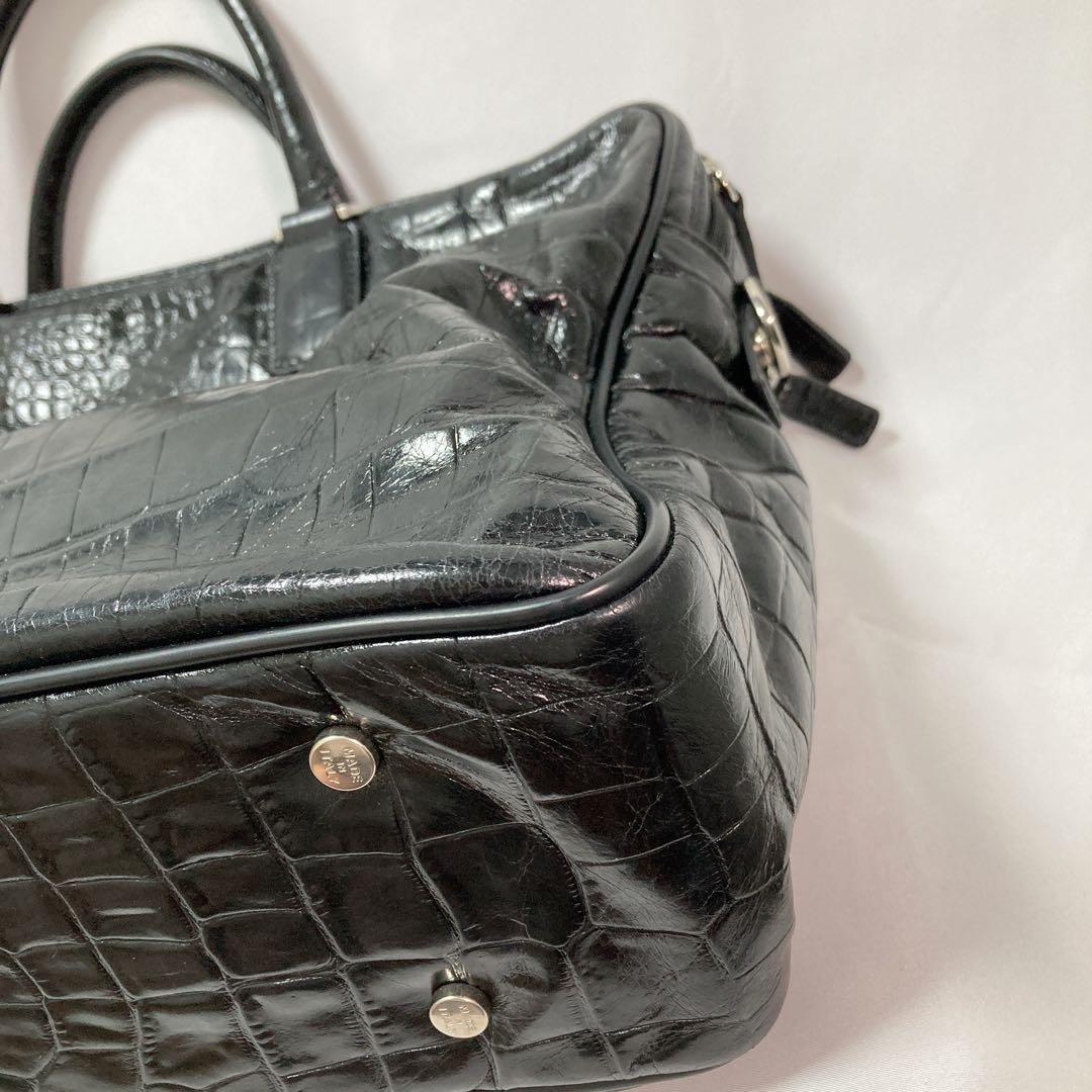 【美品】Pyloot パイロット ブリーフケース クロコ型押し イタリア製 BK